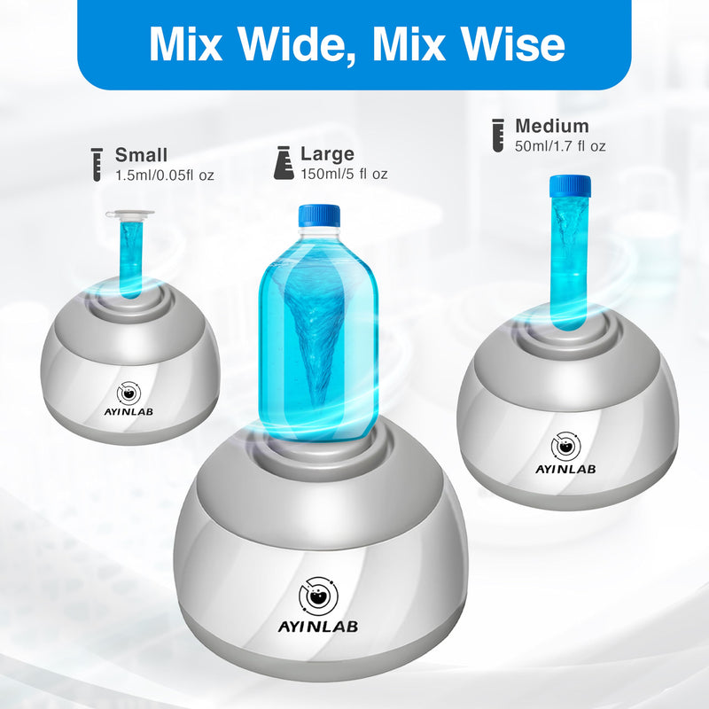 Mix Wide Vortex Mixer 4000RPM, Mini Paint & Lab Mixer, 20,000h Brushless Motor, Max 5 fl. oz/150ml Capacity, for Chemistry, Biology, Nail Gel, Tattoo Ink, Resin, Water Testing & DIY
