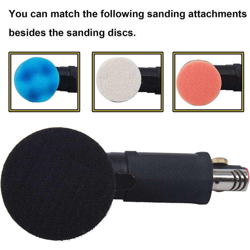 2" and 3" Random Orbital Air Mini Sander - 15,000 RPM Pneumatic Angle Sander, Dual Action Polisher