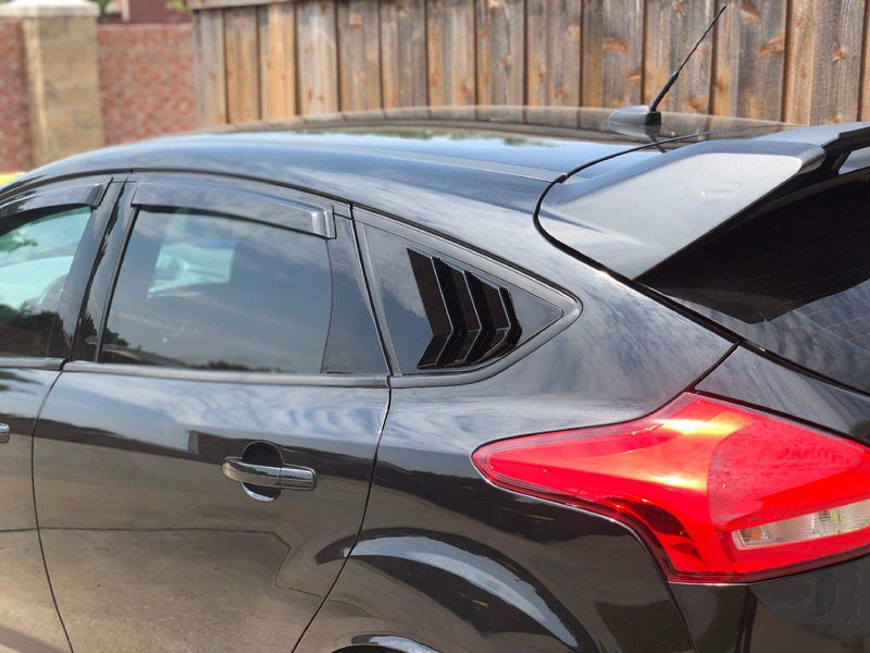 Fit for Ford Focus ST RS MK3 Hatchback 2PC 2012 2013 2014 2015 2016 2017 2018 Shiny Black Window Side Louvers Vent