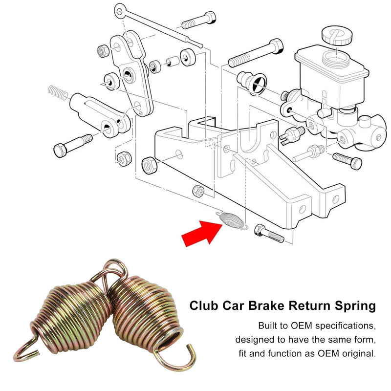 Acouto Pair Car Brake Pedal Return Springs 1013531 Replacement for DS Gas Electric 1999‑Up Metal Car Brake Return Spring Brake Return Spring Replace