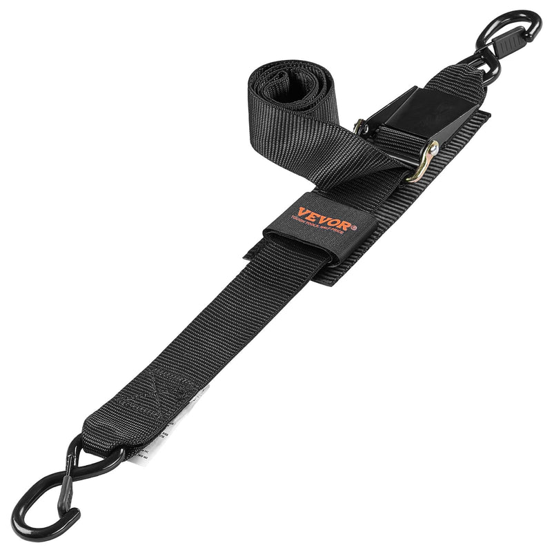 VEVOR Boat Trailer Transom Straps (2PK), 2’’ x 48’’ Adjustable Boat Straps 1,500lb Break Strength with Security Lock S Hooks, Transom Tiedowns for Trailer or Kayak Secure
