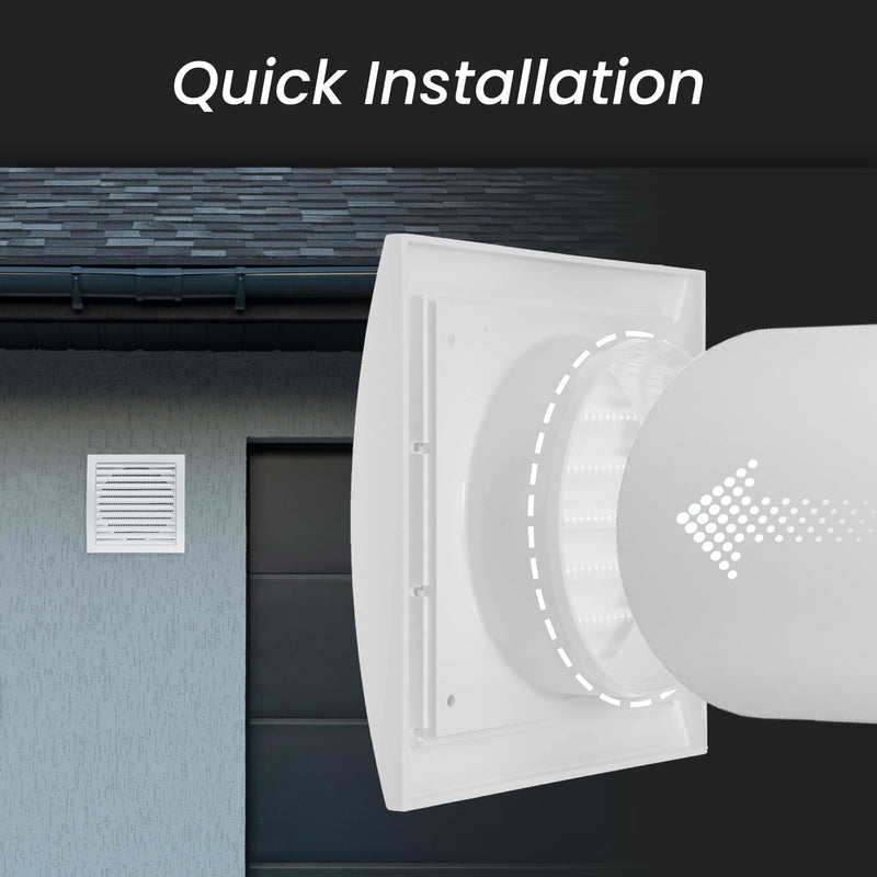 Repa Market 6 Inch Anthracite Dryer Vent Hood/Duct Cover for Walls or Ceiling/ABS Plastic Louvered Air Grille with Built-In Mesh Screen/Exhaust and Dryer Vent Covers for Indoor & Outdoor Use Anthracite w/Flange