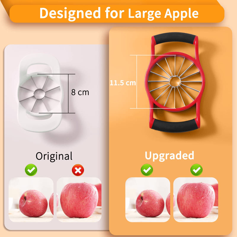 [Upgraded] Newness 5.12 Inch Large Apple Slicer, Cut 16 Thin Slices All the Way Through, HEAVY - DUTY Stainless Steel Apple Corer & Slicer for Fruits & Vegetables - Dishwasher Safe 16-Slices Apple Slicer with Base