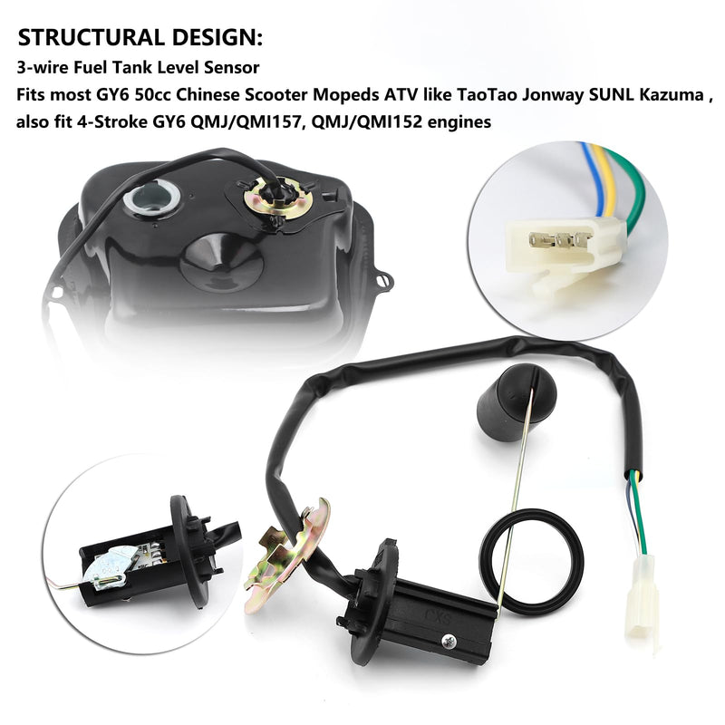 Mokuo Motorcycle Fule Tank Sensor Fule Level Sensor Compatible with Chinese GY6 50cc Scooter Mopeds Taotao Sunl Parts