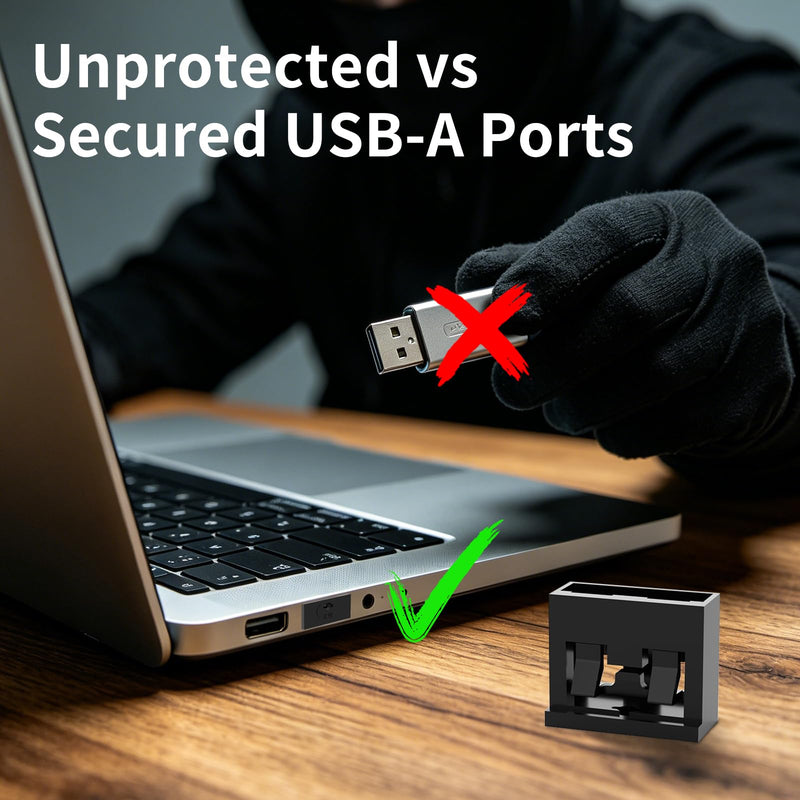 100-Pack USB-A Port Blockers with 6 Keys,Removable Physical Security Locks,Anti-Tampering Data Protection for Laptops,PCs & Game Consoles (Yellow) 100+6 Yellow