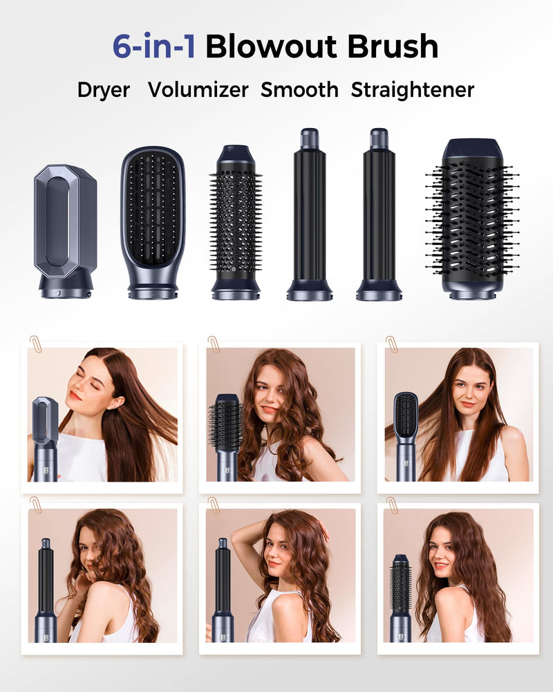 1000W Air Styler Airbrush 6 in 1 Magic Styler Set MogaWave Hair Styler, Blow Dryer Brush, Hair Dryer Brush, Hair Dryer Curler, Air stylers for Women Volume, Curl, Smooth, Dry and Styler
