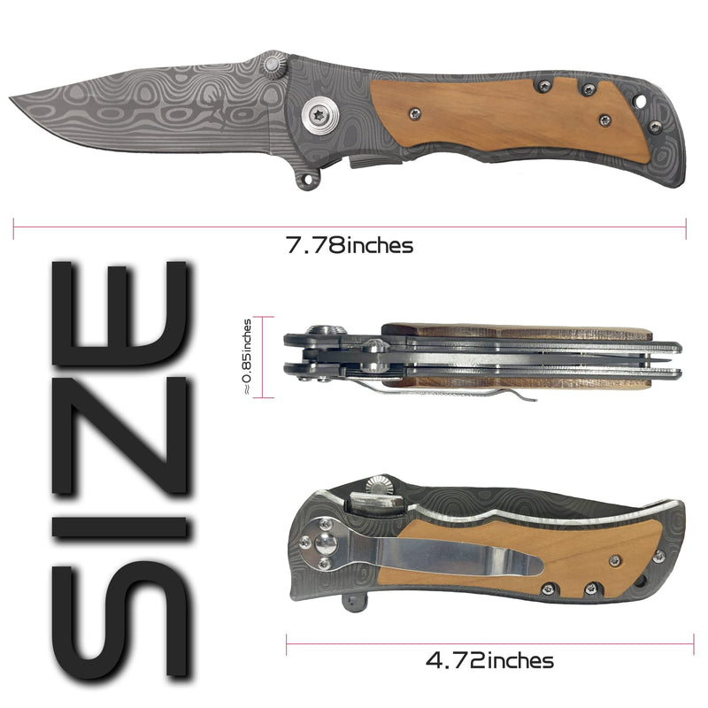 XJF Engraved Pocket Knife Gift for Papa, Best Papa Ever, Father's Day, Birthday Gift for Papa from Grandson Granddaughter, Hiking Camping Gifts for Papa
