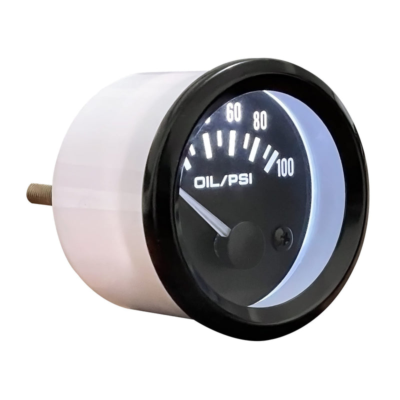 52mm 2 Inch Oil Pressure Gauge Meter Kit with Sensor Instrument Rack 100 PSI 12V Black Dial