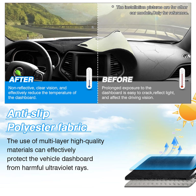 Sonata Dash Cover - Dashboard Cover Fits for Hyundai Sonata 2011 2012 2013 2014, Felt Dash Mat for Sonata Accessories, Silicone Back Anti-Slip, Dashboard Sunshield Hyundai Sonata 2011-2014