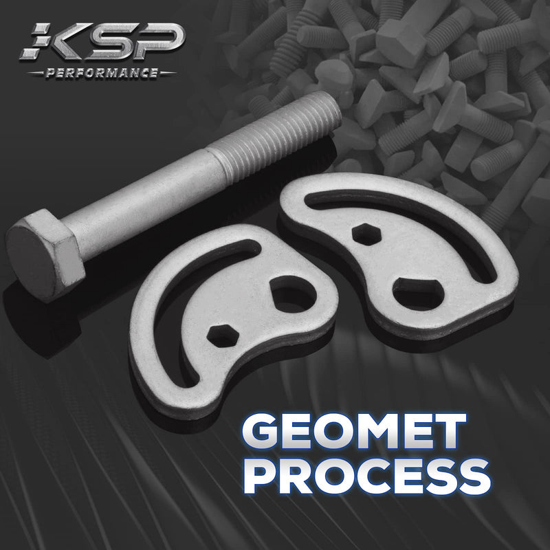 KSP Caster/Camber Bolt Kit Adjusting ±1.5° Compatible with Silverado Sierra 1500 2500,Yukon Express Savana 1500 2500 Hummer H2 H3, Work On Most Chevy GMC Control Arm| Including Bolts,Cams and Nuts