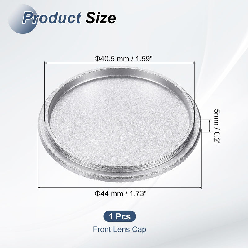 40.5mm Camera Lens Cap Aluminum Alloy Metal Front Lens Cover | Screw Mount, for Fujifilm DSLR Mirrorless Camera, Silver 40.5mm