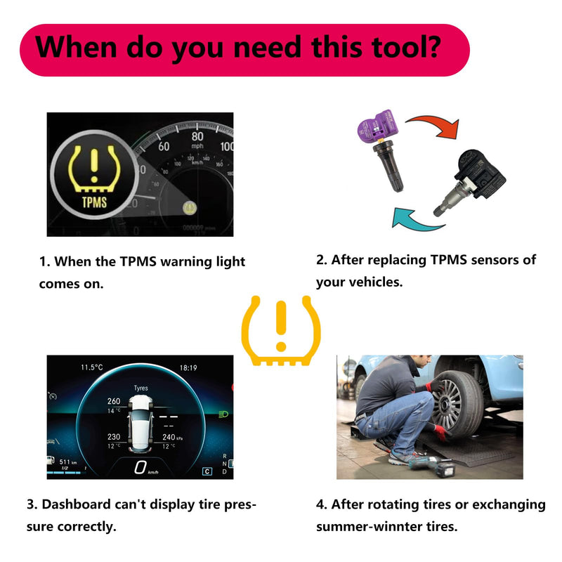 Chevy TPMS Relearn Tool with Battery GM TPMS Relearn Tool Chevy TPMS Reset Tool TPMS Programming Tool for GM Chevrolet Cadillac Buick GMC Tire Pressure Sensor Reset Tool EL 50448