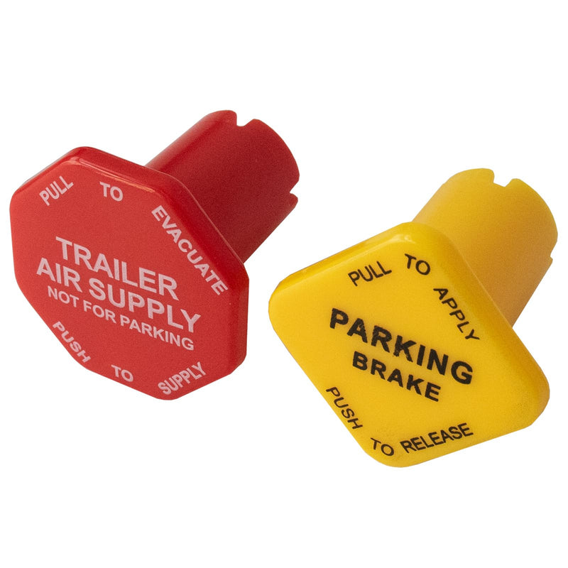 Parking Brake & Trailer Air Supply Mv-3 Knob Yellow & Red Fit for Peterbilt Kenworth Volvo Western Star Truck Air Brake Knobs for Semi Trucks 298818 298818N 298817 298817N
