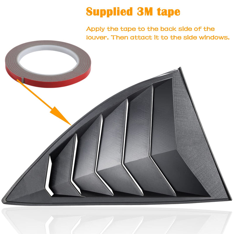 Side Window Louvers Matte Black Compatible with Chevrolet Chevy Camaro 2010 2011 2012 2013 2014 2015 Left Right 2PCS Windshield Sun Shade Cover Lambo Style Side