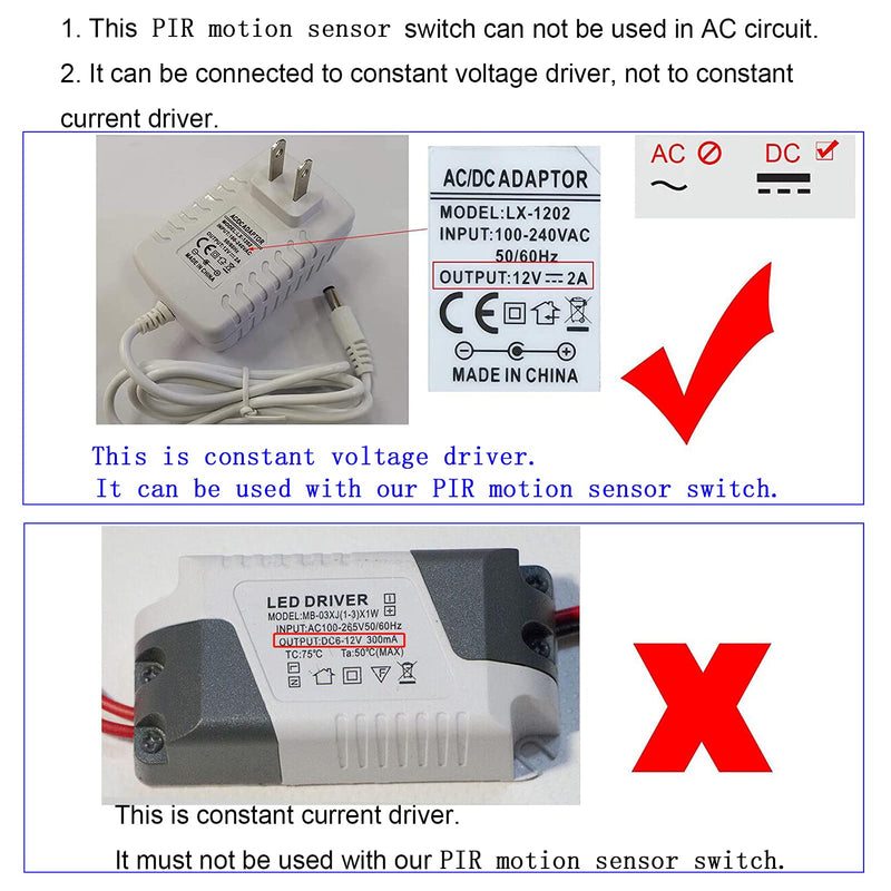 Motion Sensor Switch, DC 3.7v to 24V 4A PIR Motion Sensor for LED Lights, Mini Infrared Sensor Switch That can be Built into The Light bar or Box (3 Pieces 1037）, 3pieces 1037