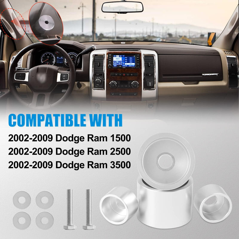A Pillar Grab Handle Repair Upgrade Kit Compatible with 2002-2009 Dodge Ram 1500 2500 3500 Aluminum Material - Silver