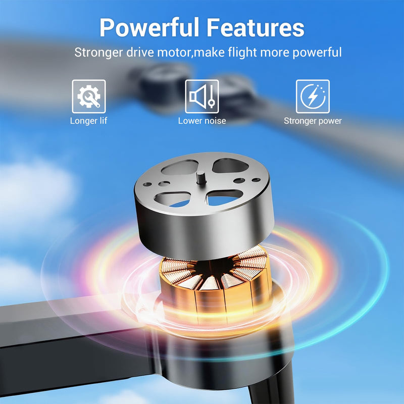 Drones with Camera for Adults 4k Foldable RC Quadcopter with 3 Camera, Brushless Motor Drone for Beginners Adjustable Camera, 360° Flip