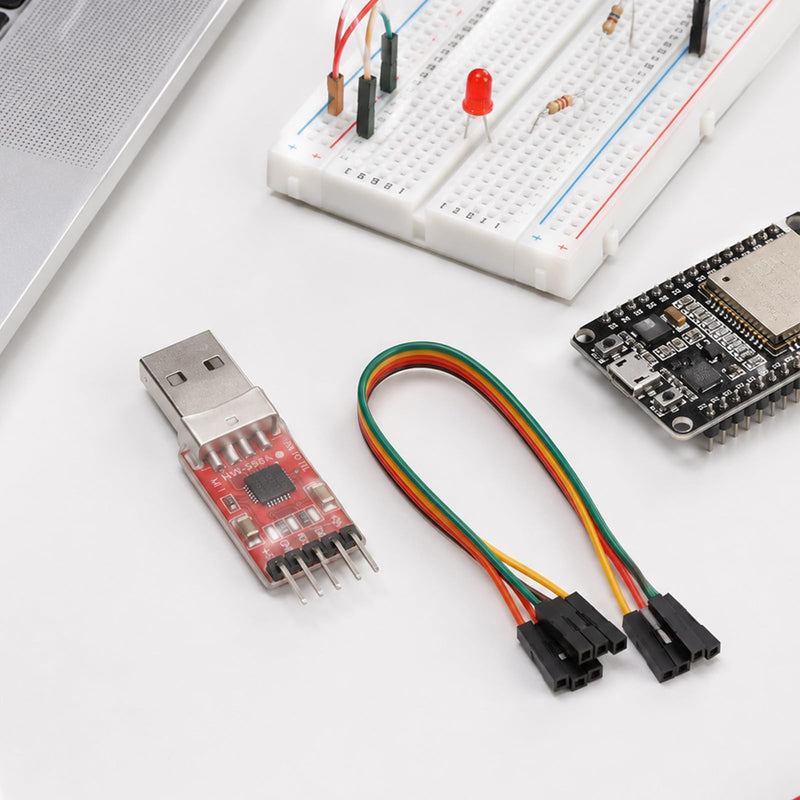 Vin Beauty CP2102 USB to TTL Serial Adapter, USB toUart USB2.0 to 5Pin UART Converter Module with 3.3V/5V Output with Jumper Wires for DIY Projects