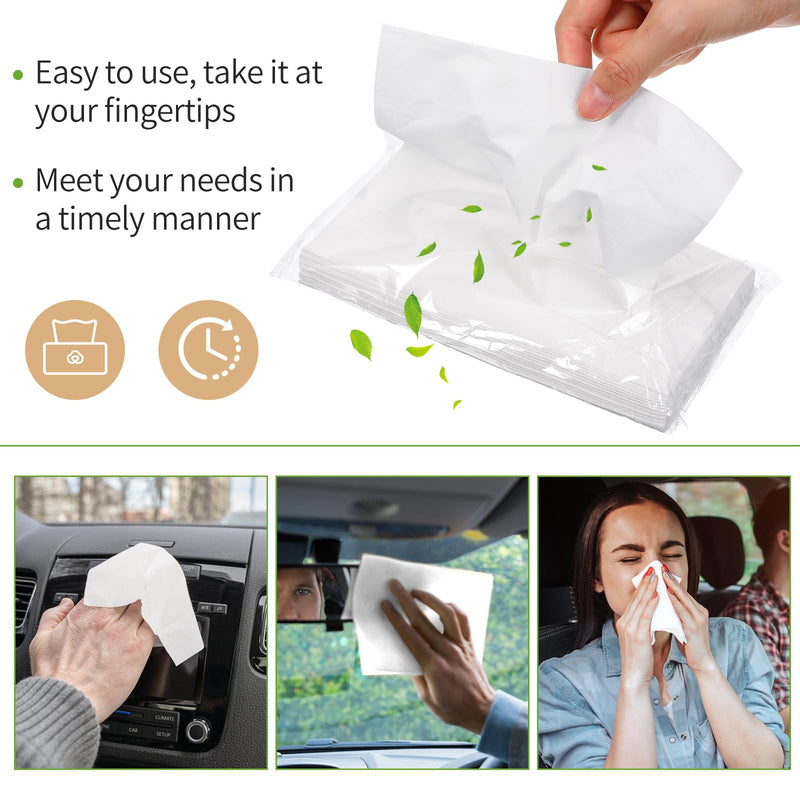 Mudder 8 Pieces Car Tissue Refills, Car Napkin Holder Refill Facial Auto Visor Travel Tissues, 3-ply 30 Sheets/pack, Soft and Smooth