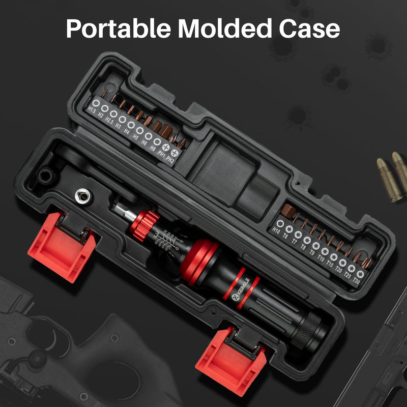 Torque Screwdriver 10-80 In.Lb, Inch Pound Torque Screwdriver Set with 1/4" Bit Holder, Flat, Hex, Torx and Philips Bits,Suitable for DIY Bicycle Maintenance, Pecision Tool,Mechanical 10-80 In-Lb