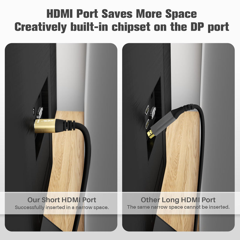 4K DisplayPort to HDMI Cable 40FT, DP to HDMI Video Uni-Directional Cord Adapter, Compatible with Dell, NVIDIA, AMD, Lenovo, Monitor, Projector, Desktop and More