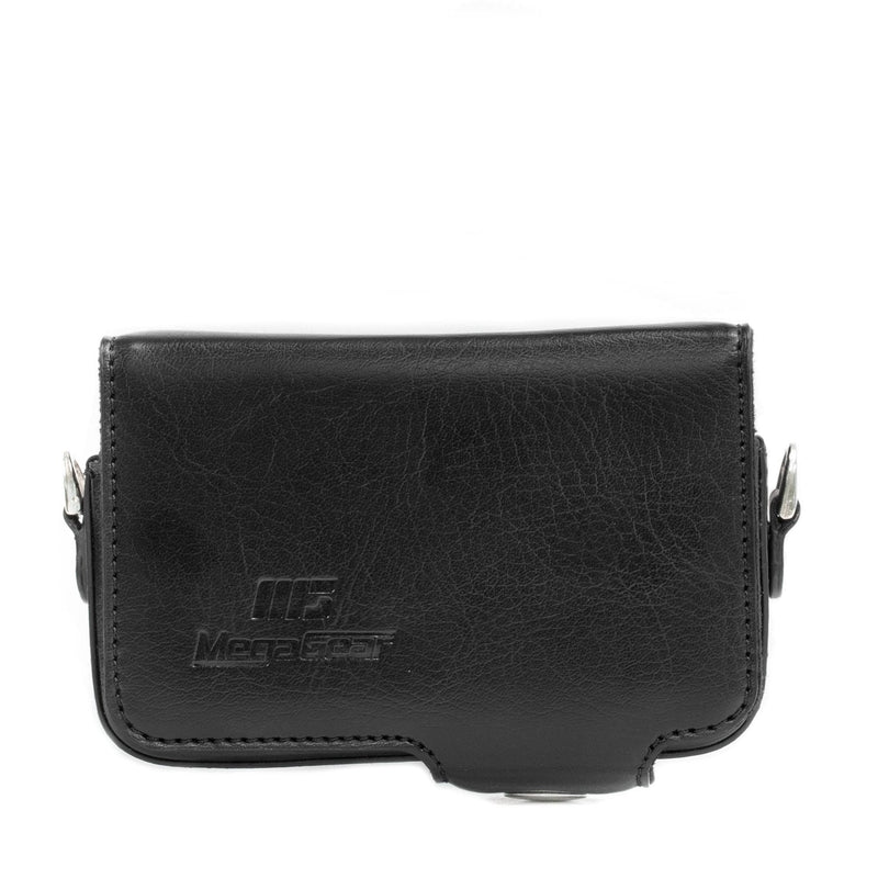 MegaGear MG281 Leather Camera Case with Strap compatible with Sony Cyber-shot DSC-RX100 VII, DSC-RX100 VI, DSC-RX100 V, DSC-RX100 IV, DSC-RX100 III, DSC-RX100 II - Black
