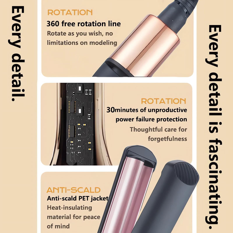 Hair Waver Crimper, 20mm French Wave Curling Iron for Women, Mermaid Waver Hair Curler with 5 Adjustable Temperatures, Iron Wand Hair Wavers for Short, Medium, Long Hair