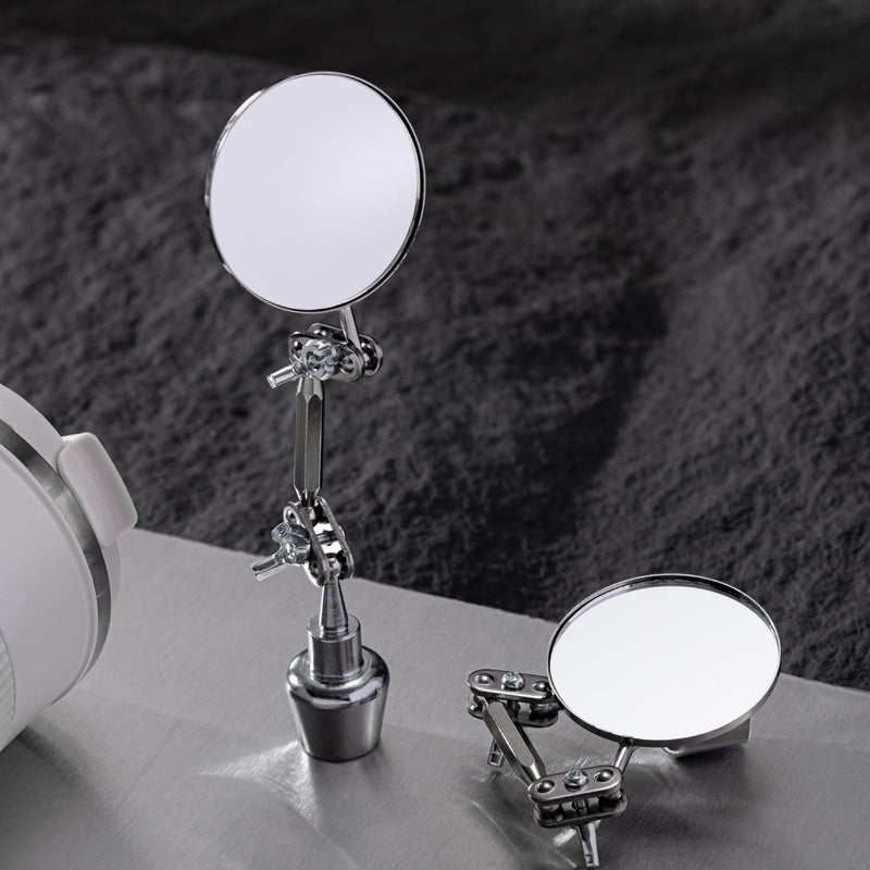 Kingdder 2 Pcs Circular Inspection Mirrors Magnetic Base Welding Mirror 2 Inch Round Swivel Angle Ball Joint Antenna Inspection Tools for Mechanical Welding Coffee Machine Maintenance