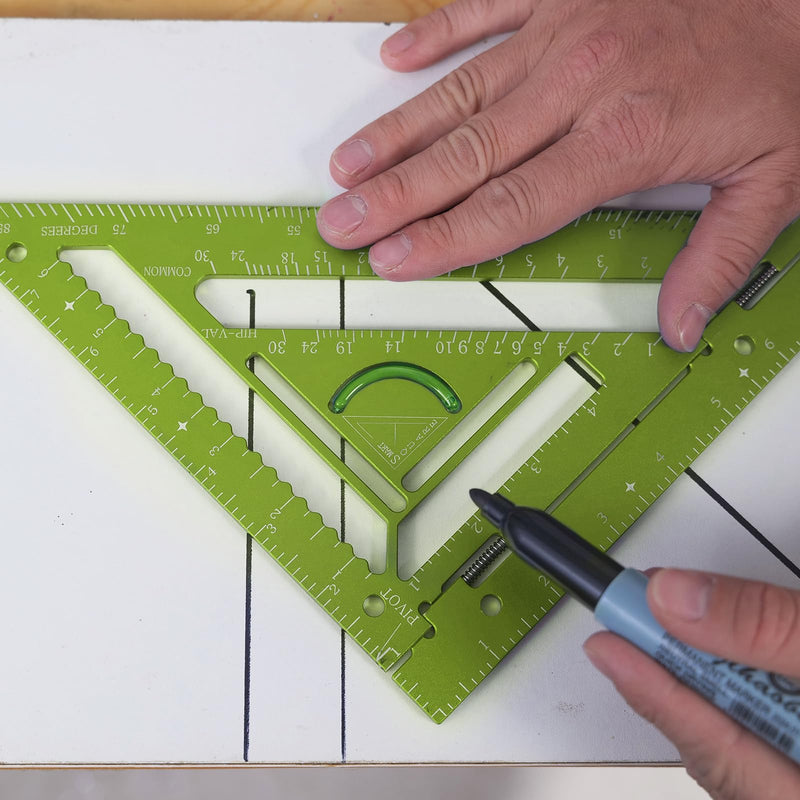 8.3" Ratter Square Tool with Jig Block - Flatwork and Repetitive Markings Specialty for Precise Carpentry Work,Sherwap Ratter Square Tool (Green) Green