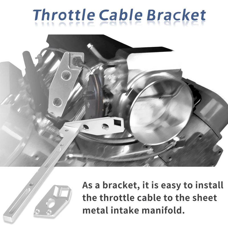 YESHMA Throttle Cable Bracket Compatible with LS LS1 LS2 LS6 Cathedral Port Sheet Metal Intake Manifold Aluminum, Compatible with Chevy 4.8 5.3 5.7 6.0