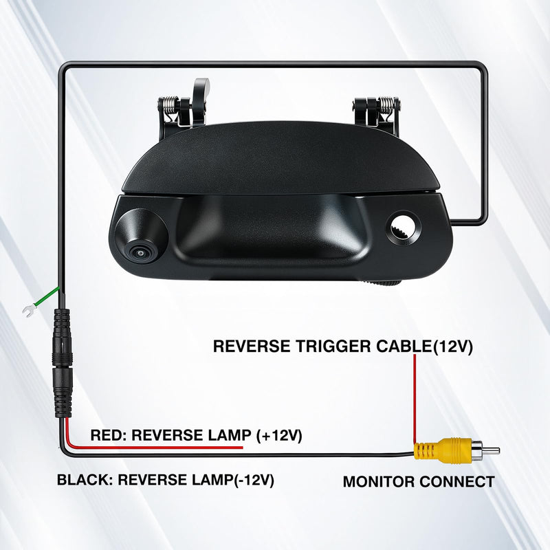 Tailgate Handle Backup Camera Fit for Ford F150 F250 F350 F450 1997-2007 | Fit for Dodge RAM 2500 3500 2010-2017 Tailgate Reversing Rear View Park Assist Camera RCA Plug Replaces 68084284AB Fit for Ford F150 F250 F350 F450 F550 1997-20077
