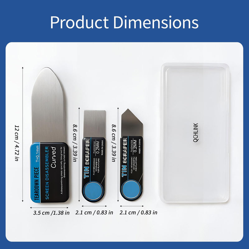 Metal Spudger Pry Tool Kit for Phone, Tablet & Laptop Repair | 2 ultra-thin cards & 4 small spudgers, stainless steel, non-slip grip, opening tool for electronics screen repair (6 Pcs) 6 PCS