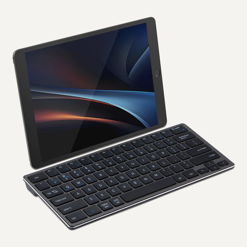 Amazon Basics Tablet Wireless Keyboard, Portable Compatible w/PC, MacOS, Laptop, Smartphone, Tablet