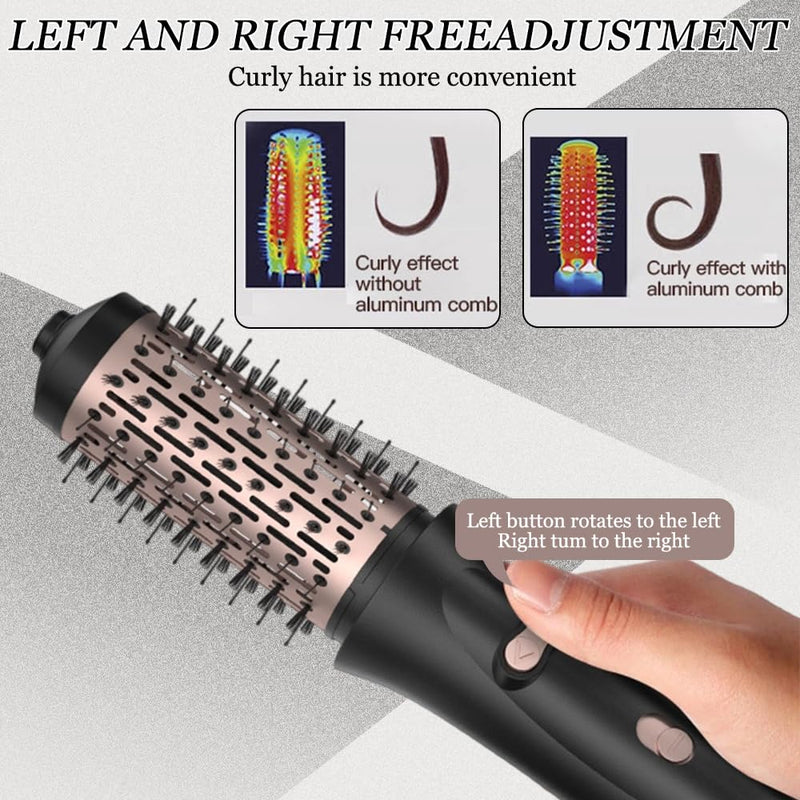 Heated Hot Brush, 3-in-1 Rotating Hair Dryer Brush, Thermal Brushes | 360° Rotating Hot Air Brushes Set, with 3 Temperatures, for Dry/Curl/Straight Hair