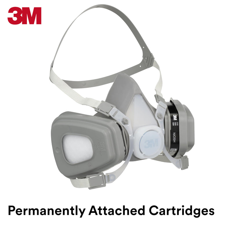 3M Half Facepiece Disposable Respirator, Organic Vapor, NIOSH Approved, Lightweight, Pre-assembled, No Maintenance 1 Count (Pack of 1) Large