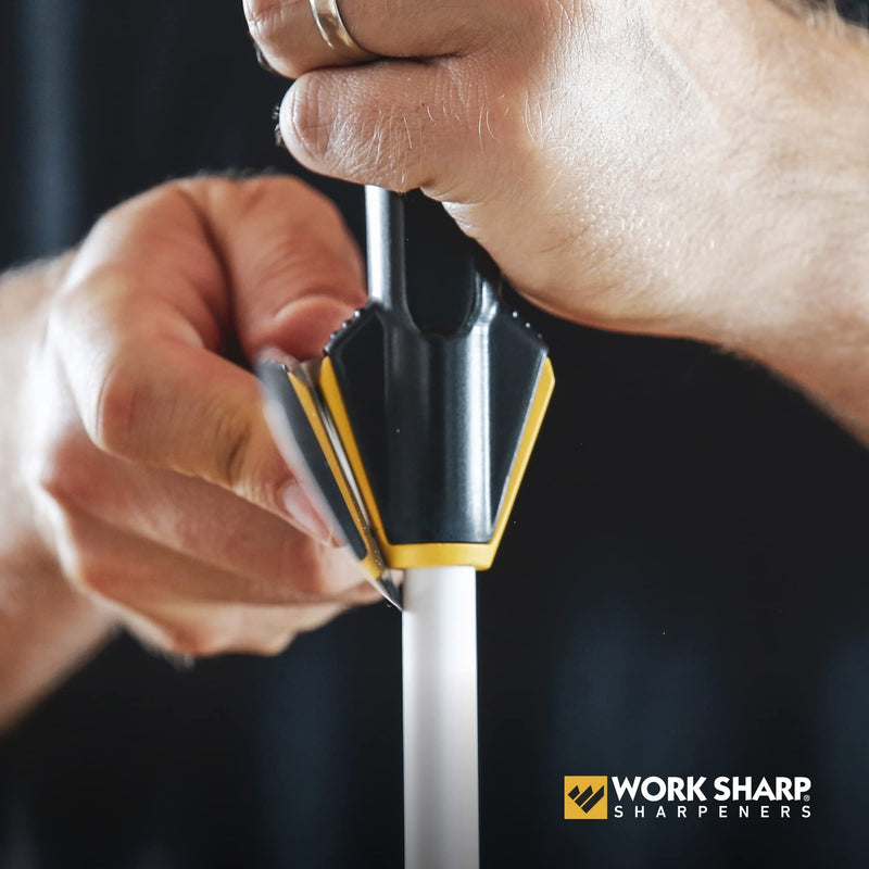Work Sharp Kitchen Ceramic Honing Rod - Angle Guided - For Chef, Santoku, Paring, & Serrated Knives Black