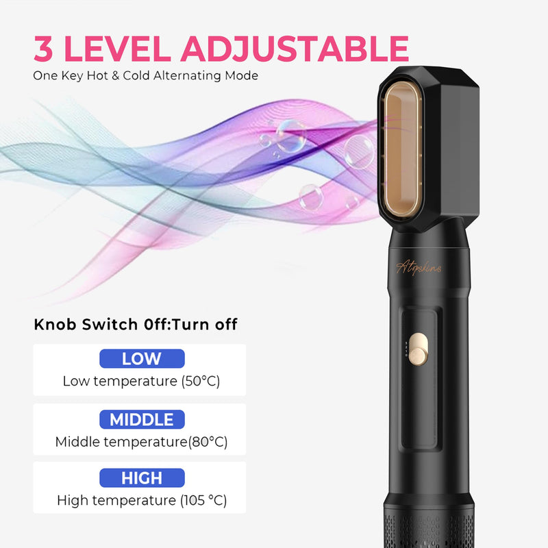 Airbrush 6 in 1 Hair Styler 6 in 1 Magic Styler 1000w Hair Dryer Brush | Magic Styler 60000rpm Hair Dryer Brush, L&R Airflow Hair Curler,Curl Straighten Wavy Smooth Multistyler Gifts 3 Temps Setting Creamblack