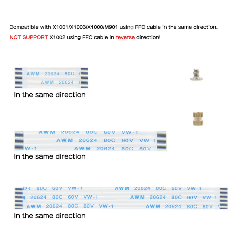 Geekworm 16Pin 0.5mm Pitch PCIe FFC Ribbon Cable Set 30mm/50mm/80mm for Raspberry Pi 5 & PCIe to NVMe SSD Adapter