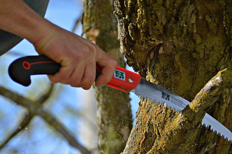 EZ KUT WOW Folding Saw 10” – Heavy-Duty Hand Saw for Tree Trimming, Pruning & Wood Cutting – Compact Foldable Design for Camping, Hunting & Survival – Razor Sharp SK4 Steel Blade Wow Saw