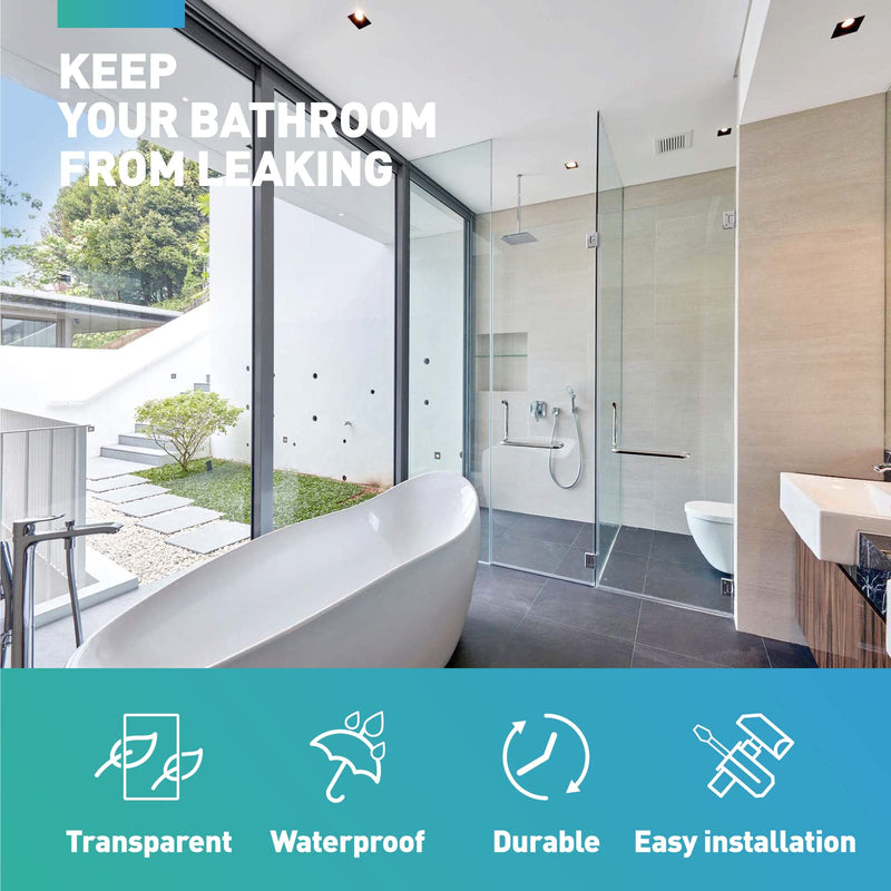 Shower Door Seal Strip, 2 PCS 3/8" X 77" Frameless Glass Door Side Seal for 3/8 Inch Glass, Clear Door Sweep to Stop Leaks and Create Water Barrier For 3/8" Glass-2PCS X 77"