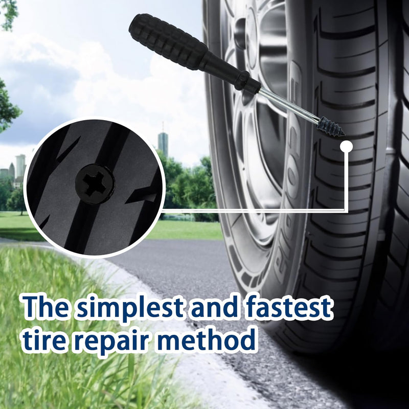 60 Pcs Tire Repair Rubber Nail, Tire Repair Nail Tire Repair Rubber Screws Fast Tool Self-Service Tire Repair Nail Vacuum Suitable for Car Motorcycle Jeep Tire Puncture Repair