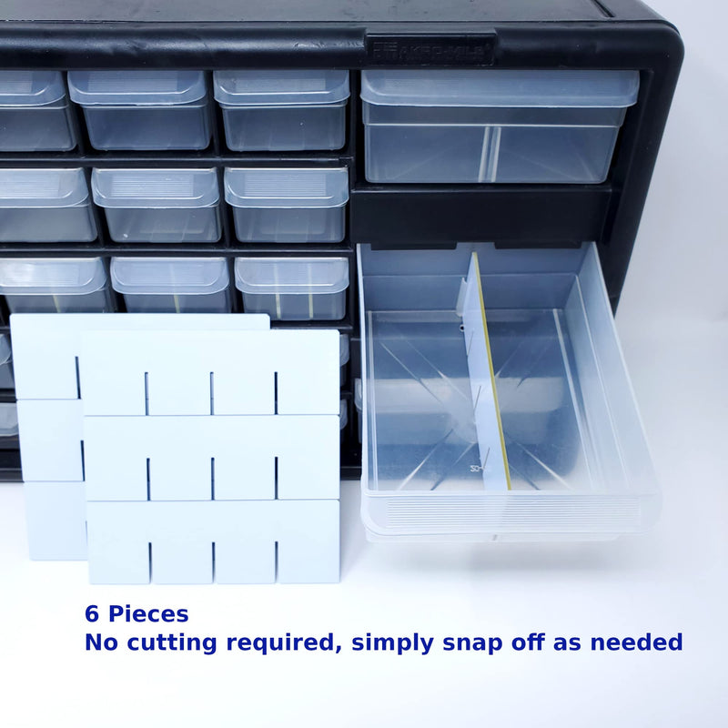 (24-Pack) Large Drawer Configurable Length Dividers compatible with Akro-Mils Plastic Storage Craft Cabinets, (Dividers Only) Length Dividers (Pack of 24)
