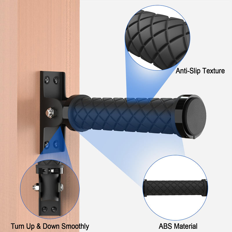 Flip Up Grab Bars for Doorways & Wall & Stairs，Safety Assist Handles for Elderly，Hand Rails for Seniors，Non-Slip Grip for Handicap，Disabled or People with Limited Balance-Black