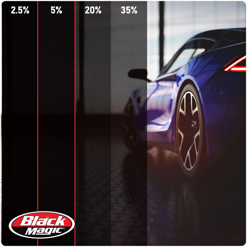Black Magic Insta-Cling 5% VLT Tinted Window Film, Reusable Car Window Tint — Black 5%