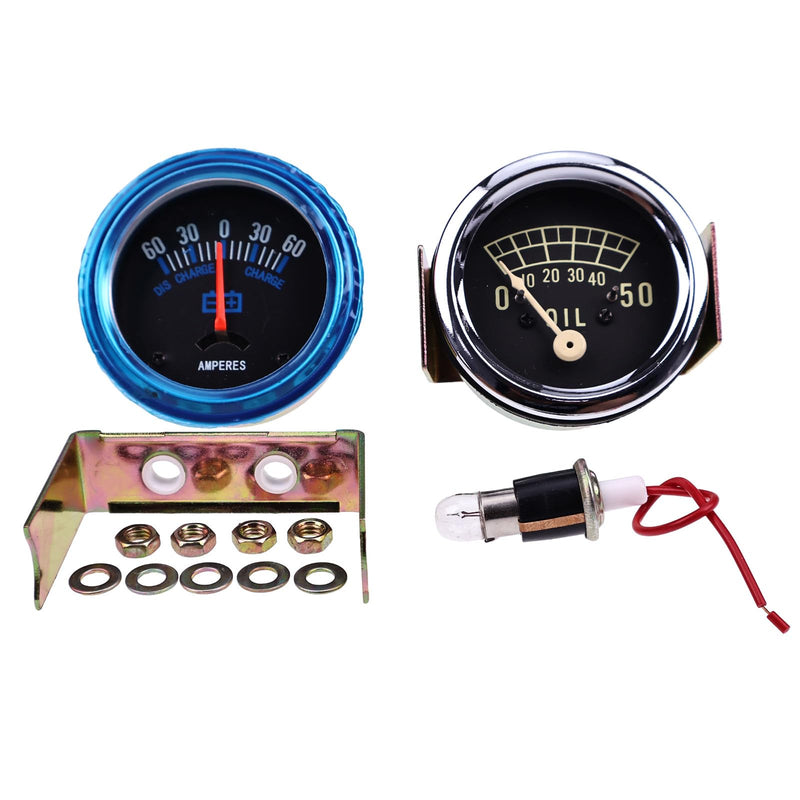 IEQFUE 9N9273A A0NN10670A 61063 61162 Oil Pressure Ammeter Gauge Set Compatible with Ford Tractors 9N 2N 8N