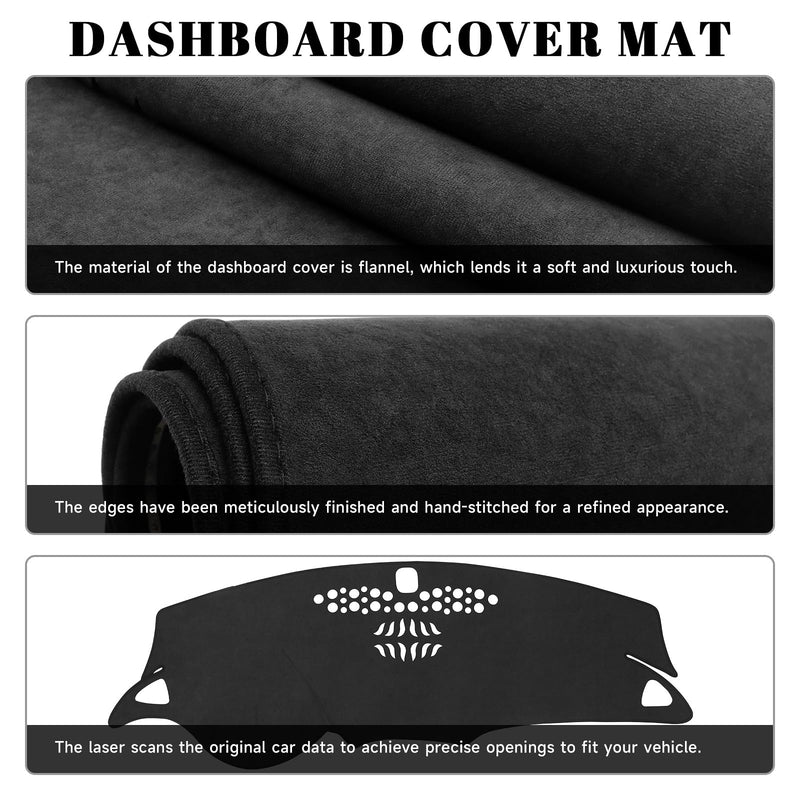 Black Dashboard Dash Board Cover Mat Carpet for Chevy Malibu 2016-2025 Accessories Dash Cover Flannel Material Dash Mat Sunshade for Chevy 2016-2025 Malibu