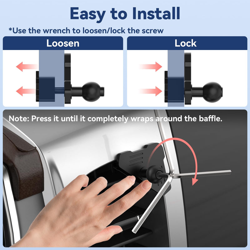 Magnetic Vent Phone Mount Compatible with Toyota Tacoma 2012-2015 2nd Gen | 20x Strong Magnet | CNC Anti-Scratch Base | 360° Rotation | Full Metal Arm | No Tools Install | Fits All Smartphones Magnetic