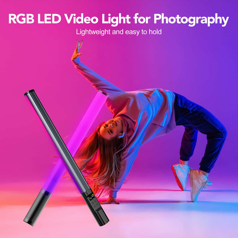 NA430 PRO RGB Light Wand Video Selfie Handheld Light Stick APP Control 2500k-9900K 24 Effects 2600mAh Rechargable for Photography Studio (NA430 PRO) NA430 PRO