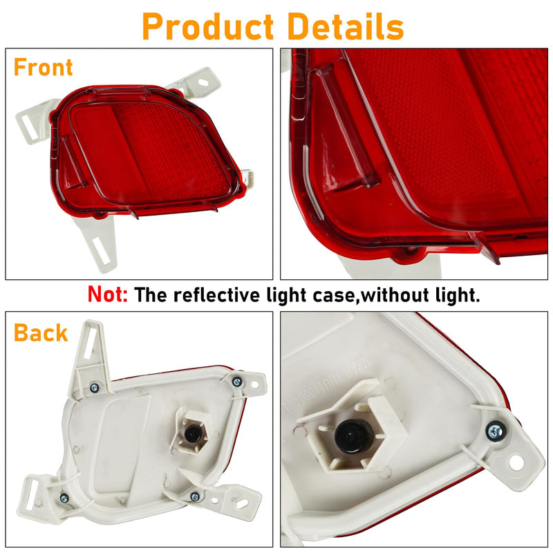 Rear Bumper Reflector Compatible with Toyota Highlander Hybrid 2014-2017,Left Driver Side Red Marker Trim for TO1184108 81490-0E020,Back Reflector Light W/O Bulb,1 PC 14-19 Highlander Reflector LH