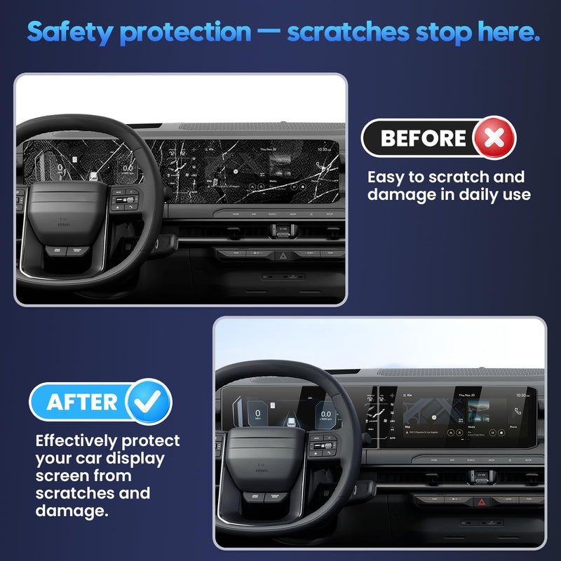 Karltys Screen Protector for 2026 2027 Kia Telluride X-PRO/SX-Prestige/AWD, 12.3 inch 9H Tempered Glass HD Navigation Screen Cover for Kia Kia Telluride Touchscreen Film [Anti-Glare & No Fingerprint]